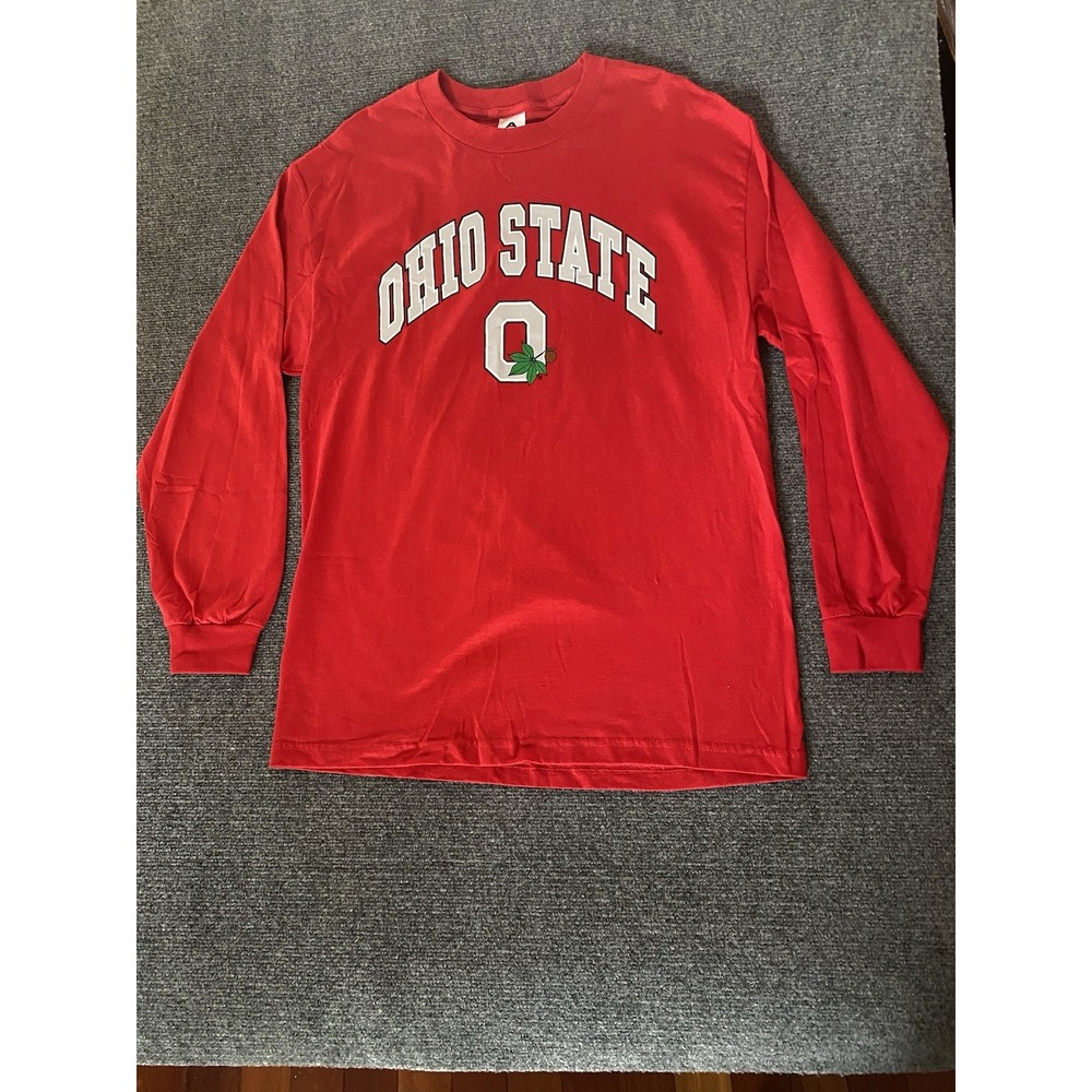 Ohio State Unisex Buckeyes Long Sleeve Pullover Tshirt Red Size Large